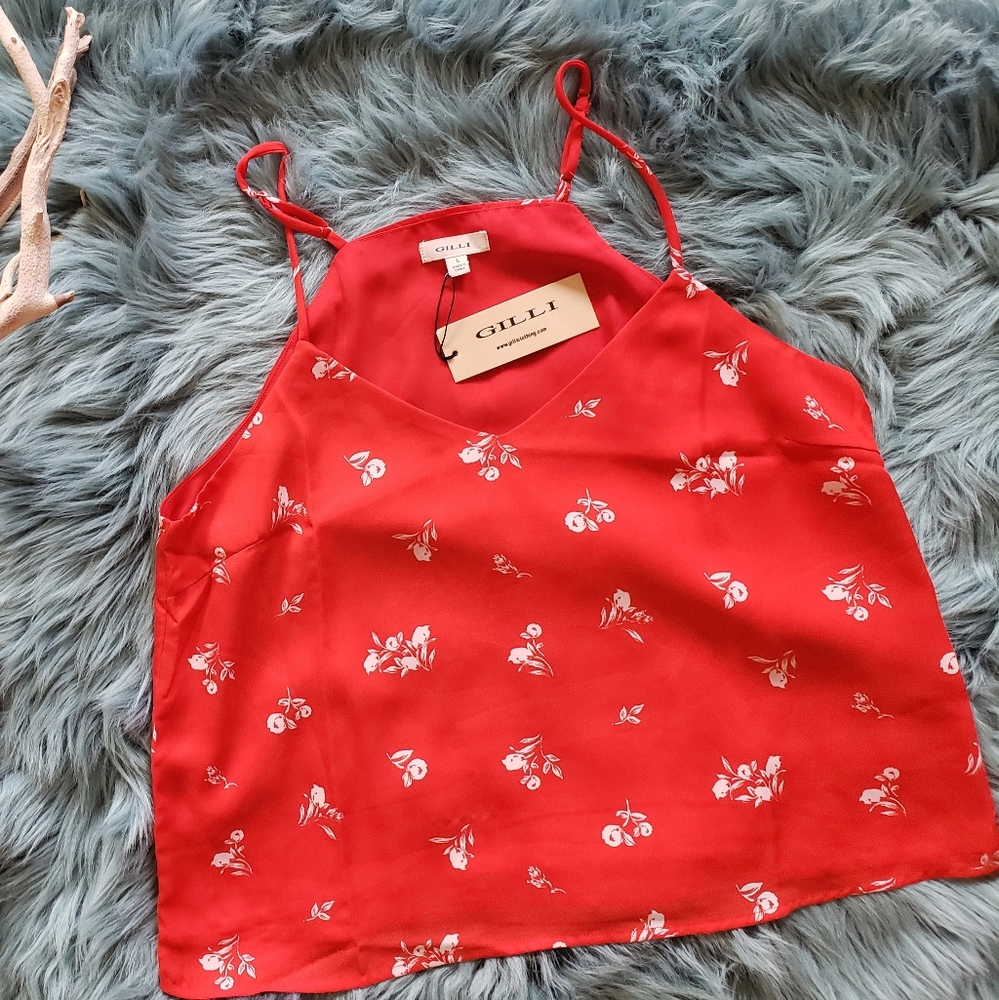 Red Spaghetti Strap Tank